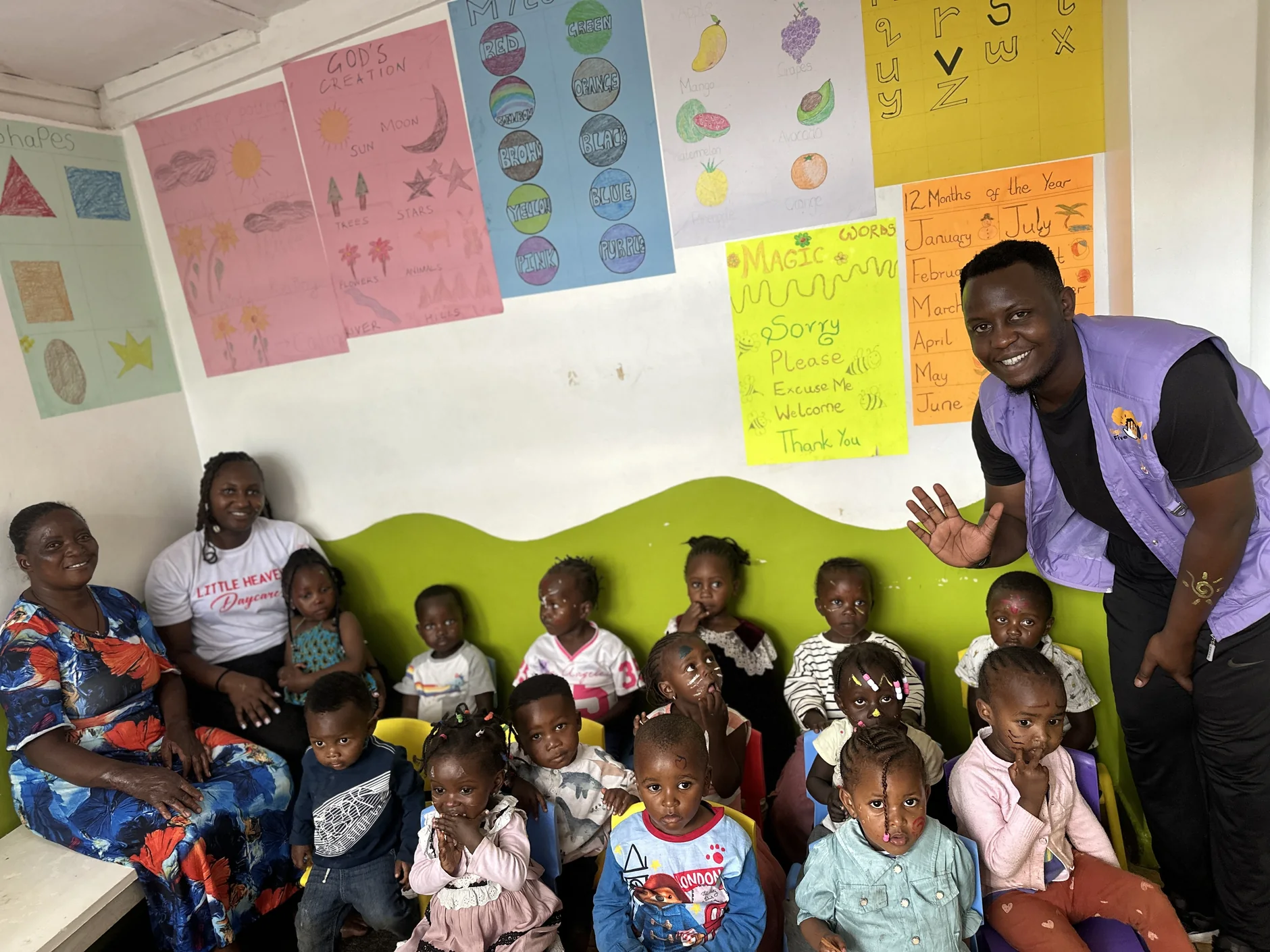 Children and caregivers gathered together at Little Heaven